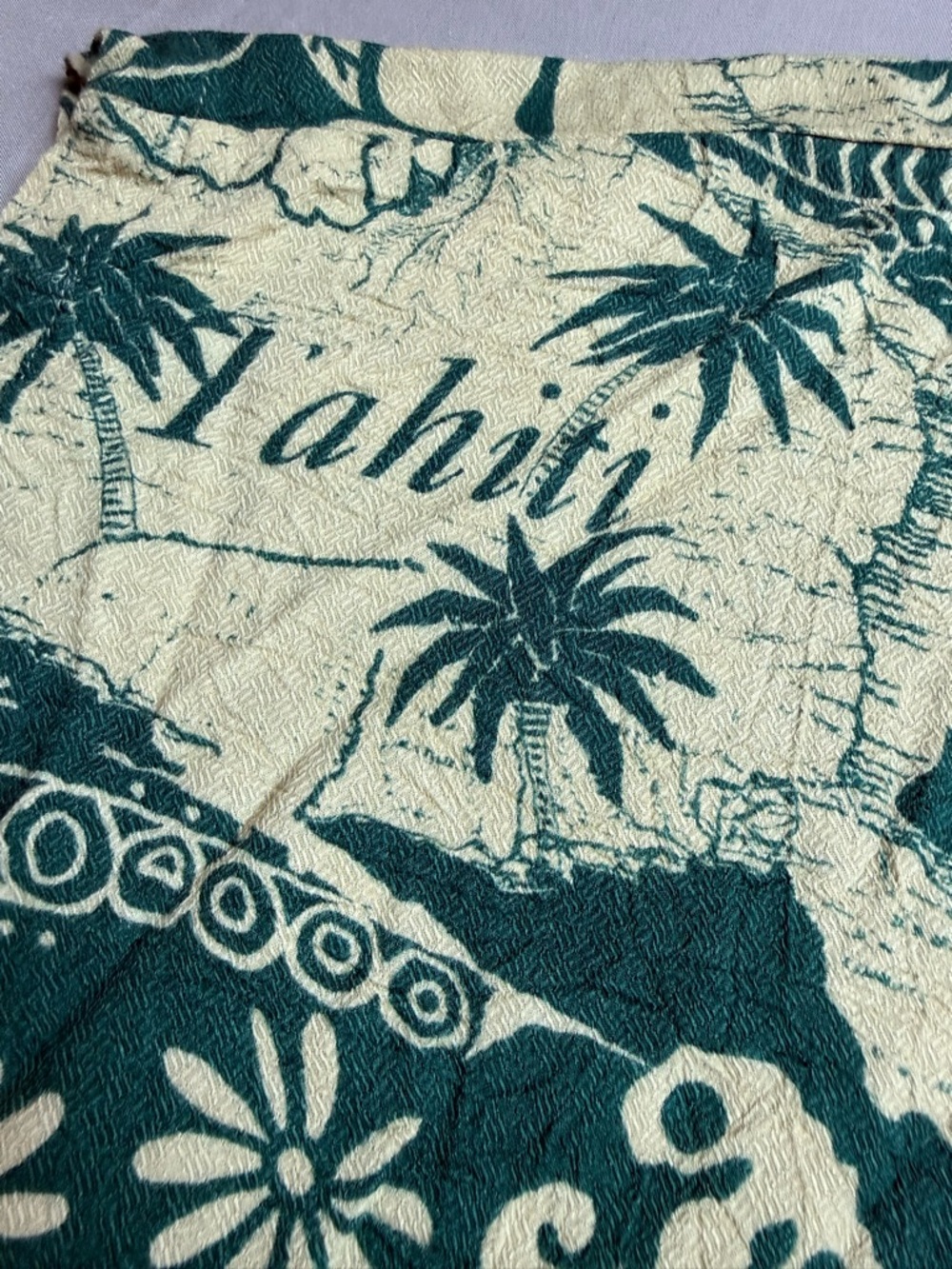 Loco Lindo XL Cropped Bolero Shrug Top Green Tropical Tiki Retro Tahiti BoraBora - Picture 9 of 16